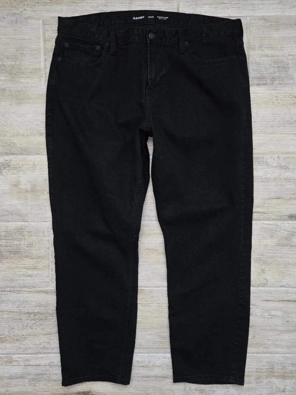Old Navy Athletic Taper Jeans Mens Black Built In Flex Denim Everyday 40W 330L